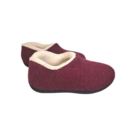 Ultra Ideas Womens Bootie Slippers Memory Foam Burgundy Size 9 Sherpa Lining EUC - Picture 3 of 7